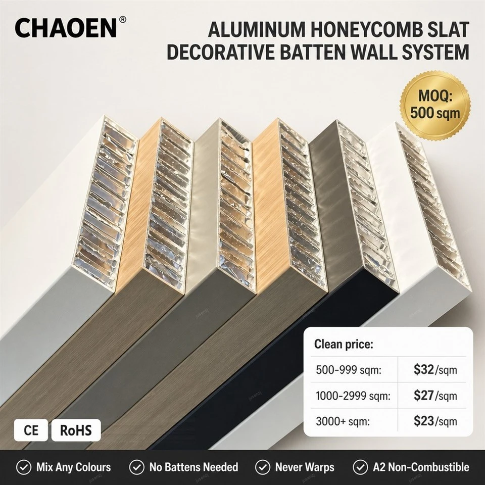 Aluminum Honeycomb Slat Decorative Batten Wall-CHAOEN suppliers Aluminum Honeycomb Slat Decorative Batten Wall-CHAOEN suppliers